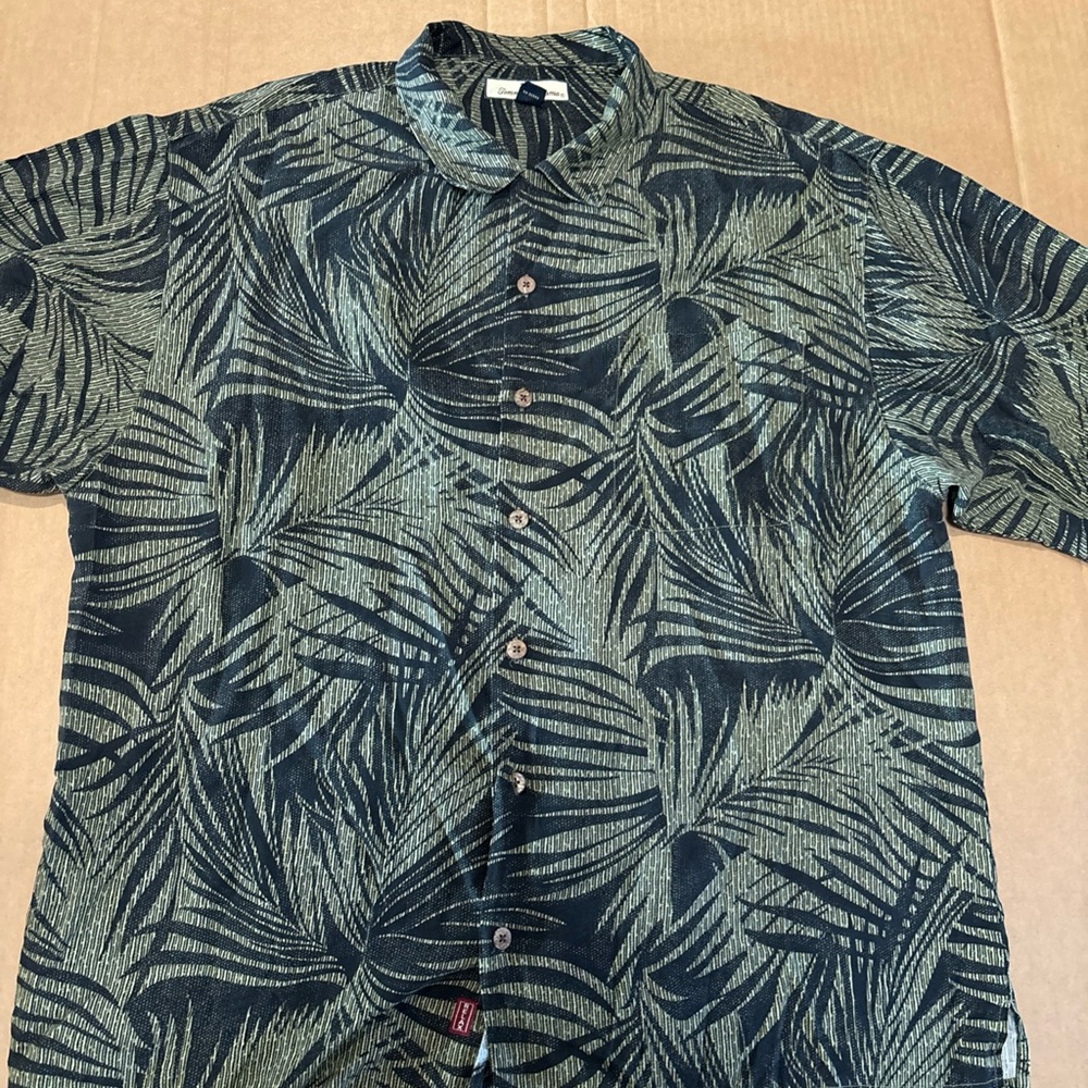 Tommy Bahama Shirt Mens Extra Large Black Silk Hawaiian Camp Aloha Floral